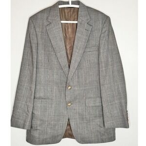 Vintage Wool Glen Plaid Sport Coat Blazer USA Made Classic Mens Preppy